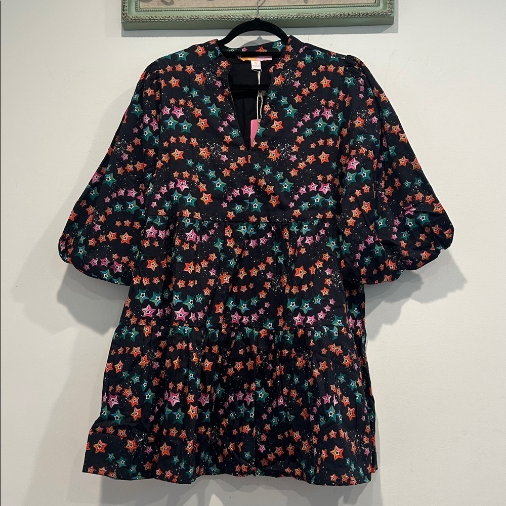 Briton Court Dark Galaxy Star Child poofy mini dress women’s medium new w tag - Picture 7 of 7